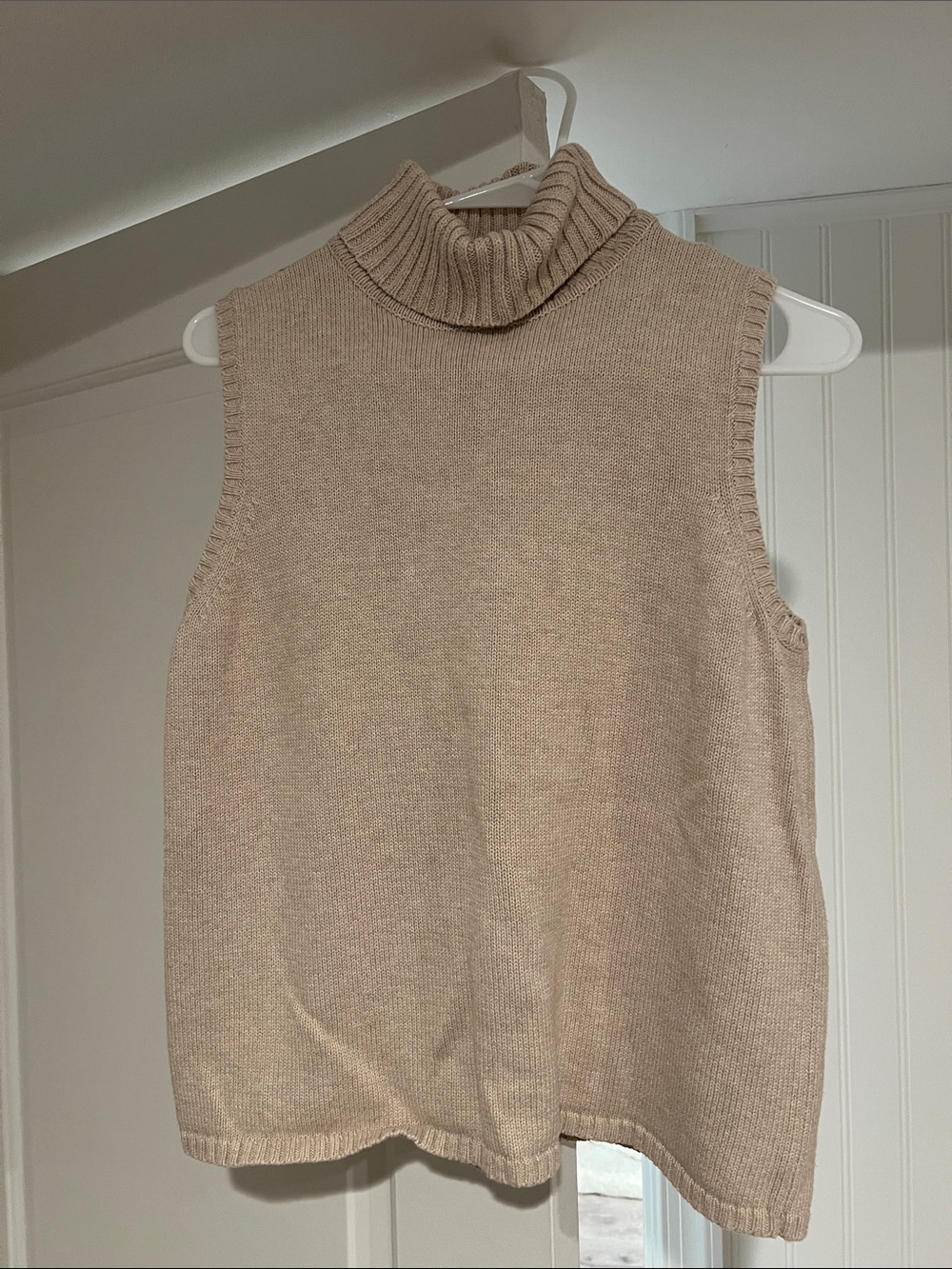 Karen Scott Sleeveless Cowl Neck Sweater Vest - Beige